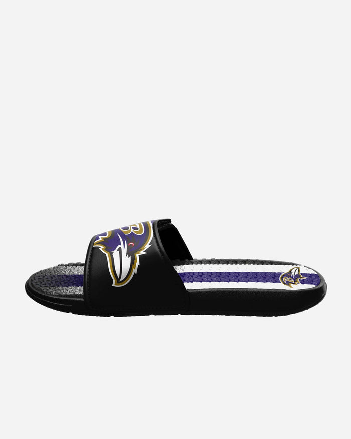 Baltimore Ravens Team Stripe Gel Slide FOCO - FOCO.com