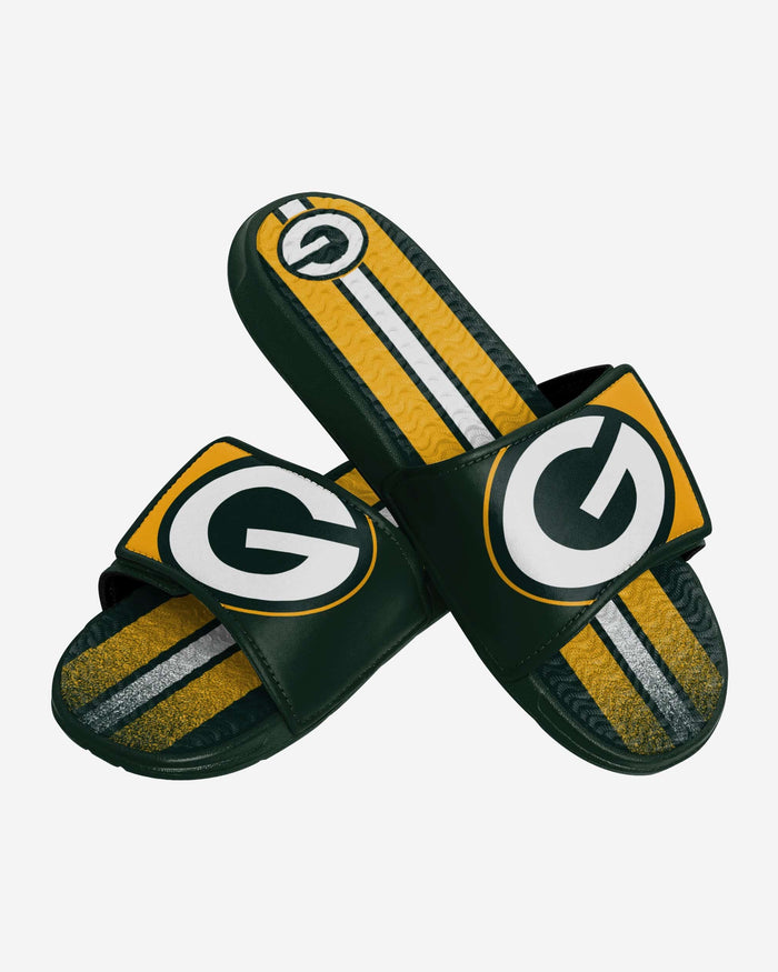 Green Bay Packers Team Stripe Gel Slide FOCO - FOCO.com
