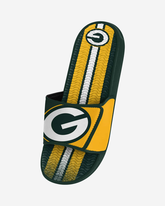 Green Bay Packers Team Stripe Gel Slide FOCO - FOCO.com