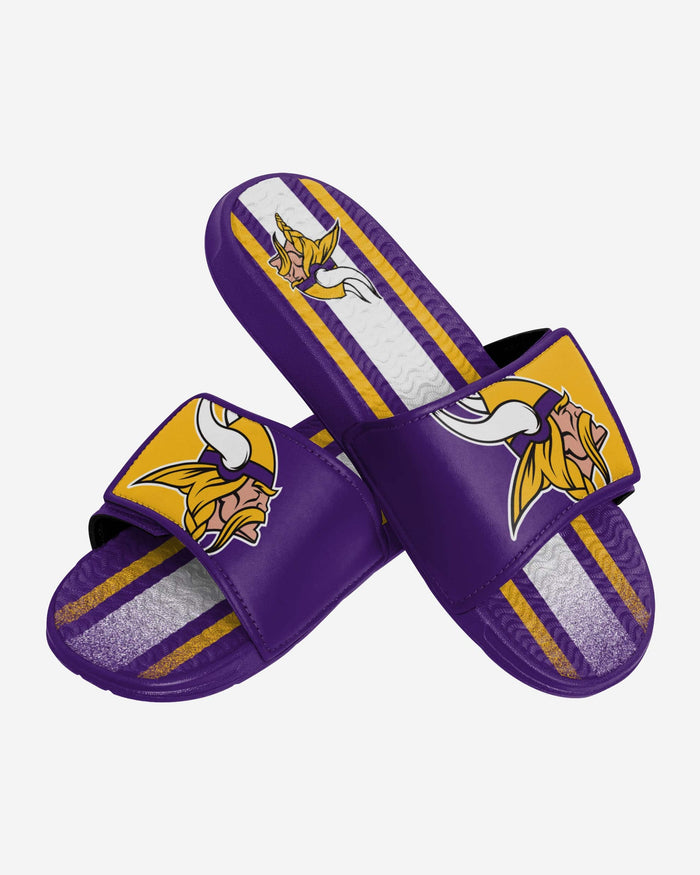 Minnesota Vikings Team Stripe Gel Slide FOCO - FOCO.com
