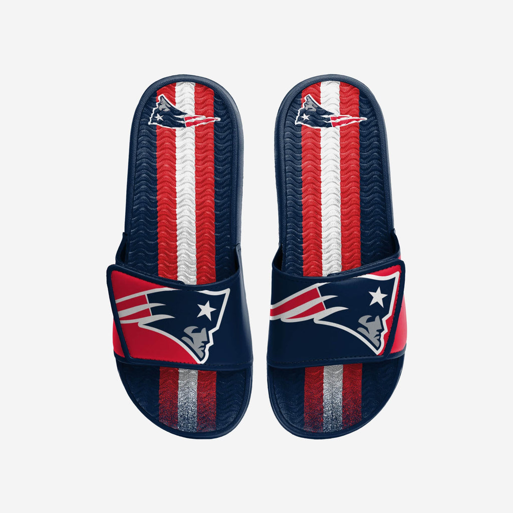 New England Patriots Team Stripe Gel Slide FOCO S - FOCO.com