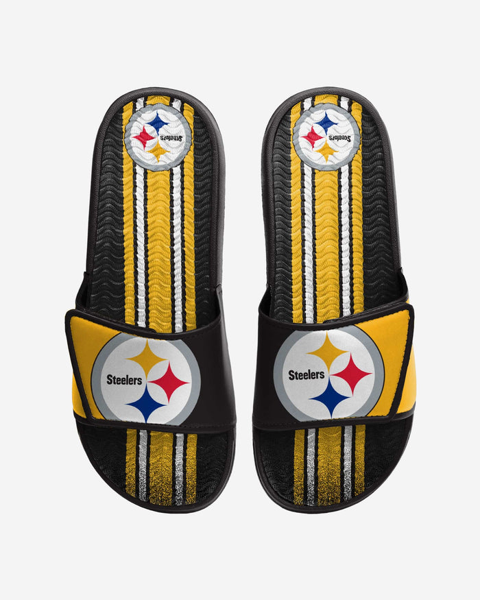 Pittsburgh Steelers Team Stripe Gel Slide FOCO S - FOCO.com