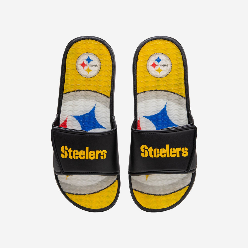 Pittsburgh Steelers Wordmark Gel Slide FOCO S - FOCO.com
