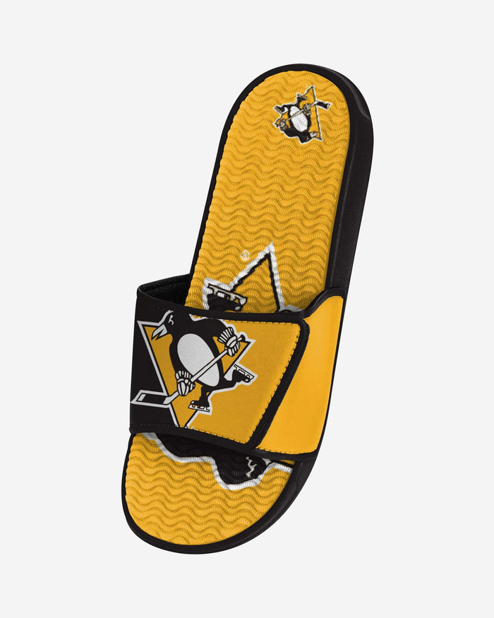 Pittsburgh Penguins Colorblock Big Logo Gel Slide FOCO - FOCO.com