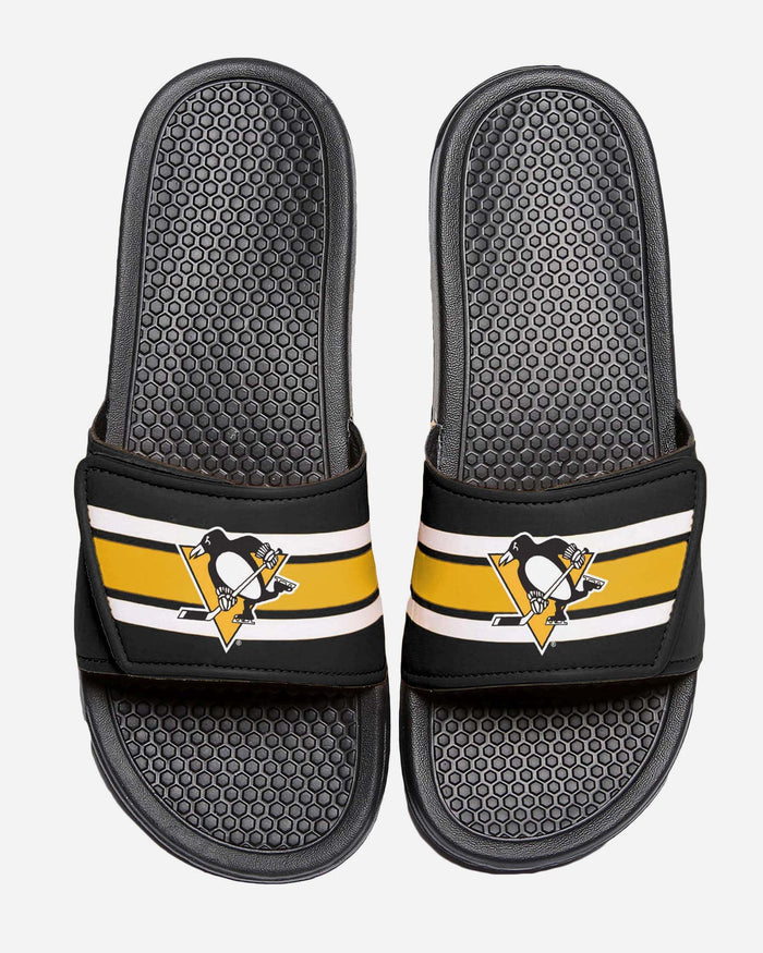 Pittsburgh Penguins Stripe Legacy Sport Slide FOCO S - FOCO.com