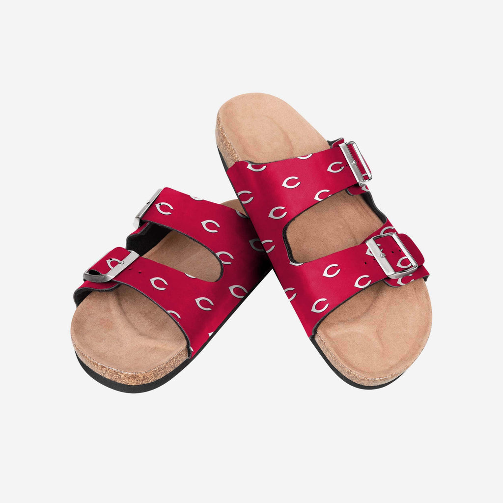 Cincinnati Reds Womens Team Logo Double Buckle Sandal FOCO