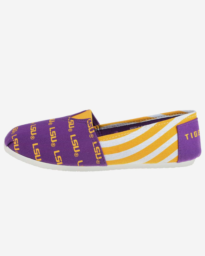 LSU Tigers Womens Stripe Canvas Shoe FOCO - FOCO.com