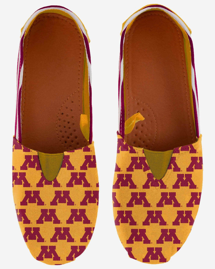 Minnesota Golden Gophers Womens Stripe Canvas Shoe FOCO - FOCO.com