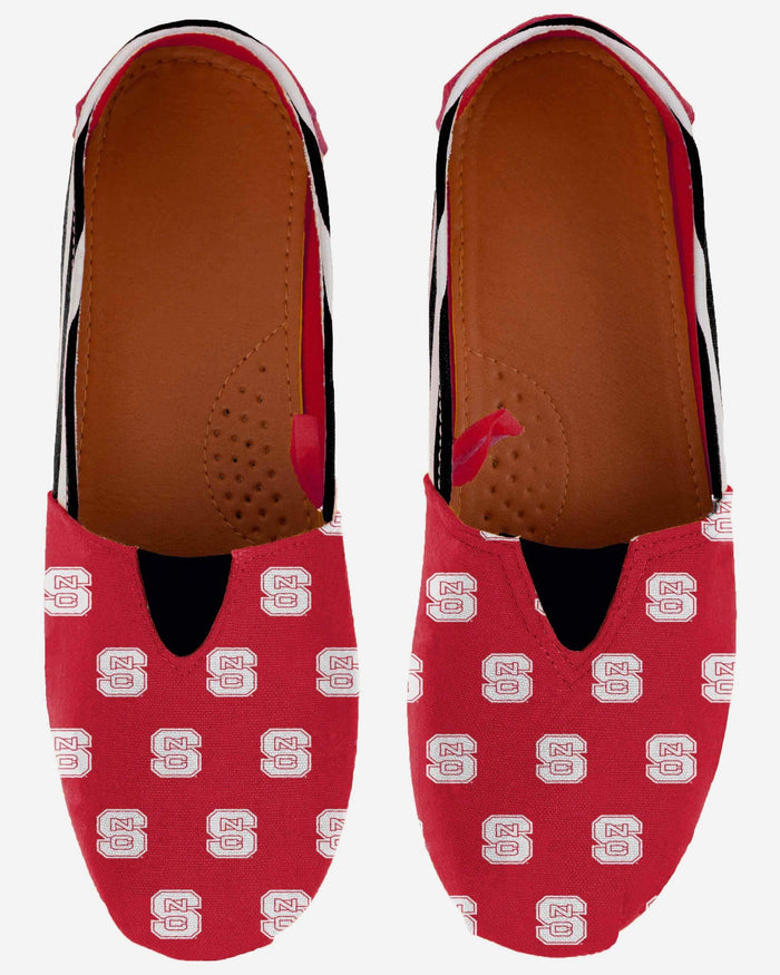 NC State Wolfpack Womens Stripe Canvas Shoe FOCO - FOCO.com