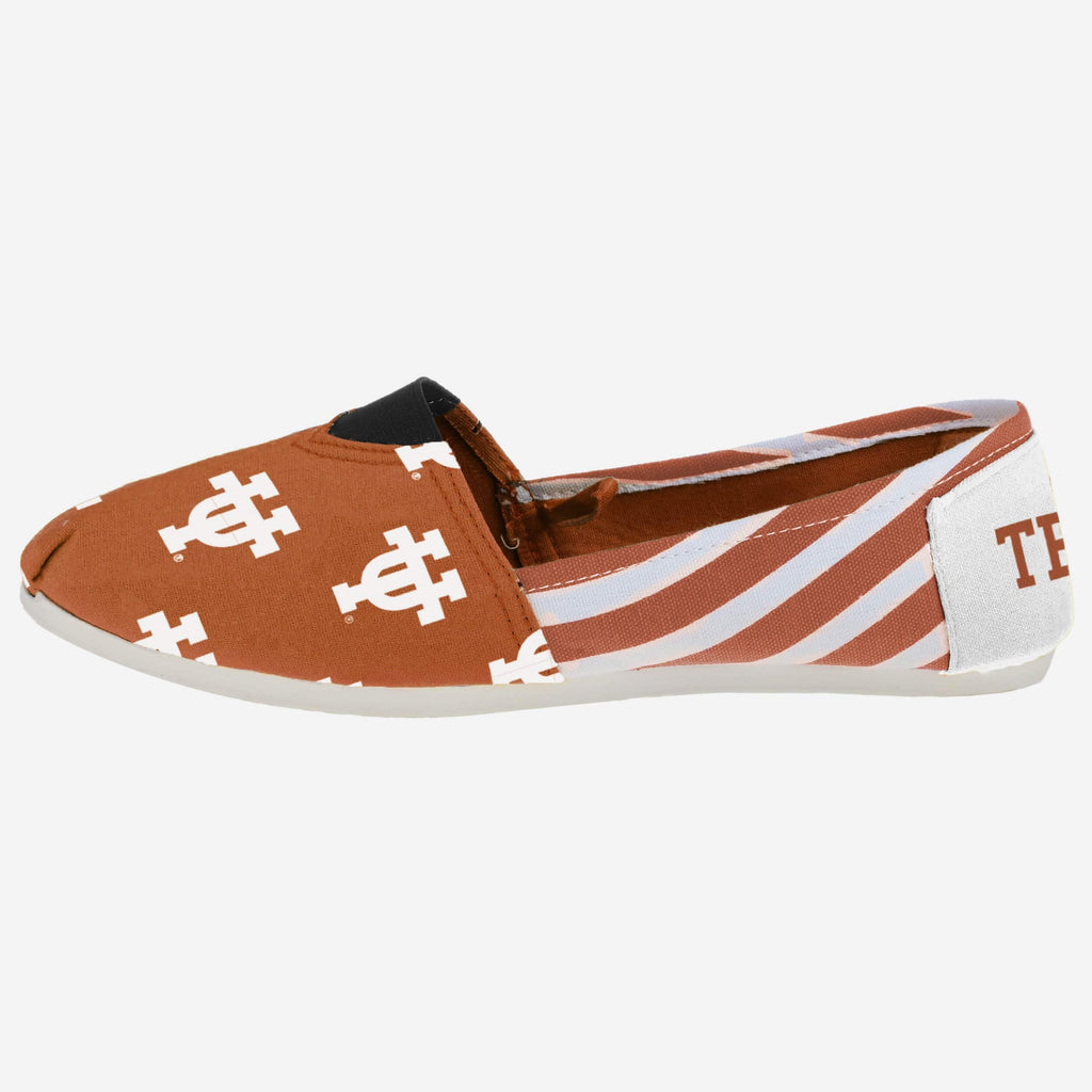 Texas Longhorns Womens Stripe Canvas Shoe FOCO 6 - FOCO.com