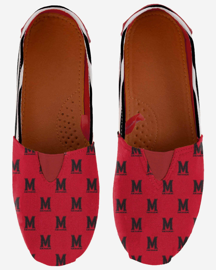 Maryland Terrapins Womens Stripe Canvas Shoe FOCO - FOCO.com
