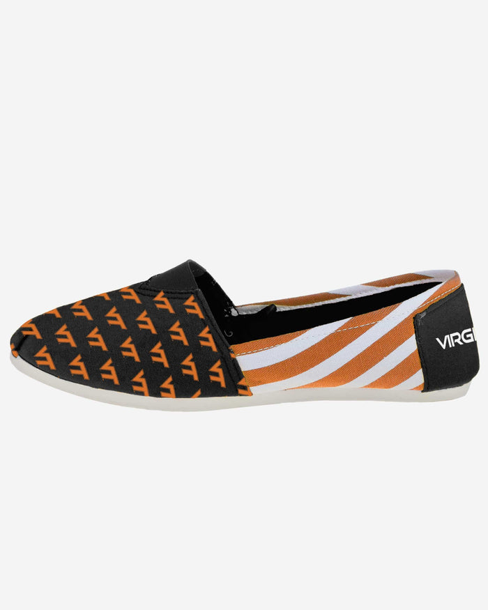 Virginia Tech Hokies Womens Stripe Canvas Shoe FOCO - FOCO.com