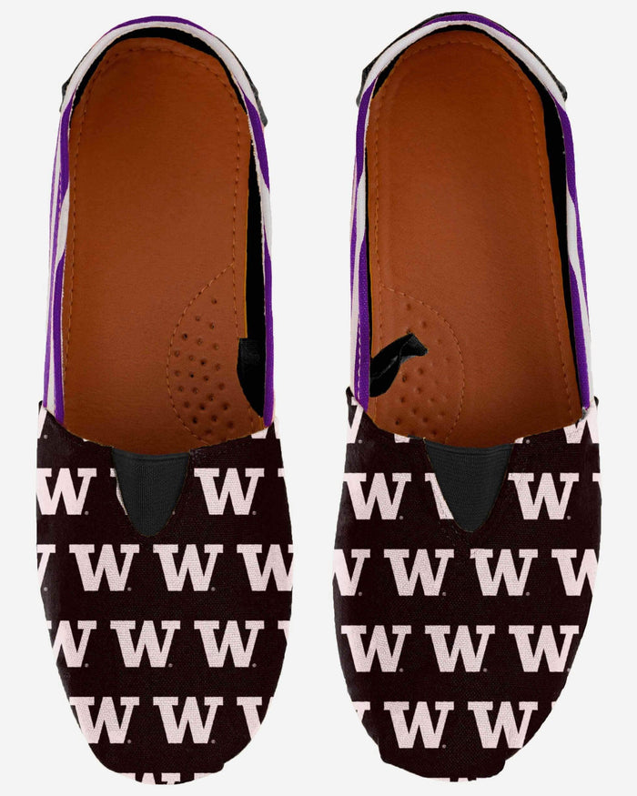 Washington Huskies Womens Stripe Canvas Shoe FOCO - FOCO.com