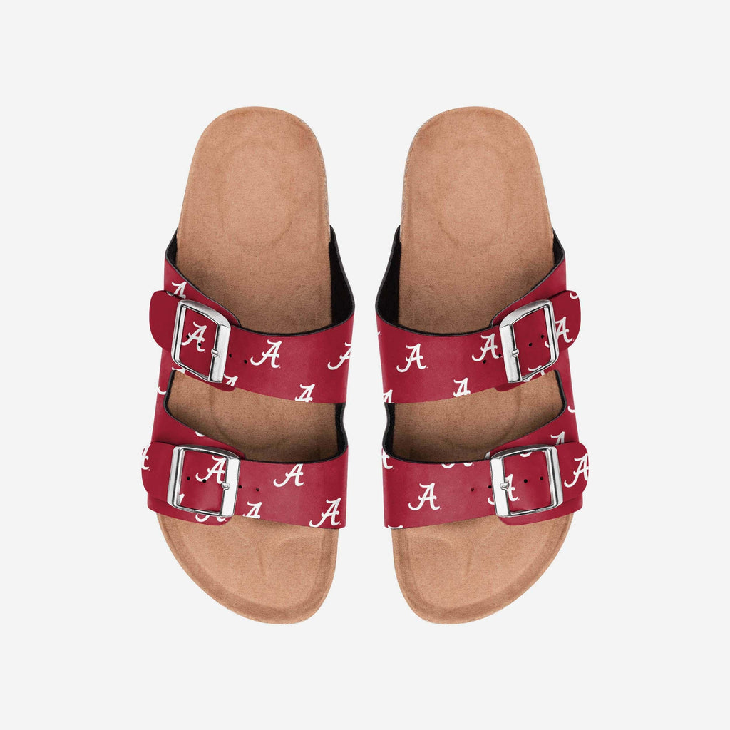 Alabama Crimson Tide Womens Team Logo Double Buckle Sandal FOCO S - FOCO.com