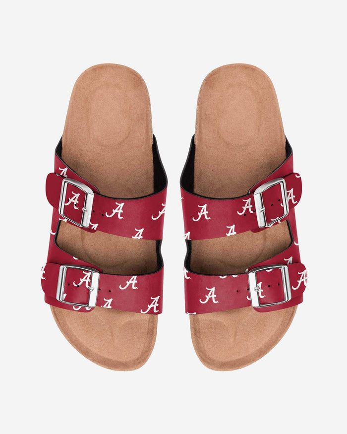 Alabama Crimson Tide Womens Team Logo Double Buckle Sandal FOCO S - FOCO.com