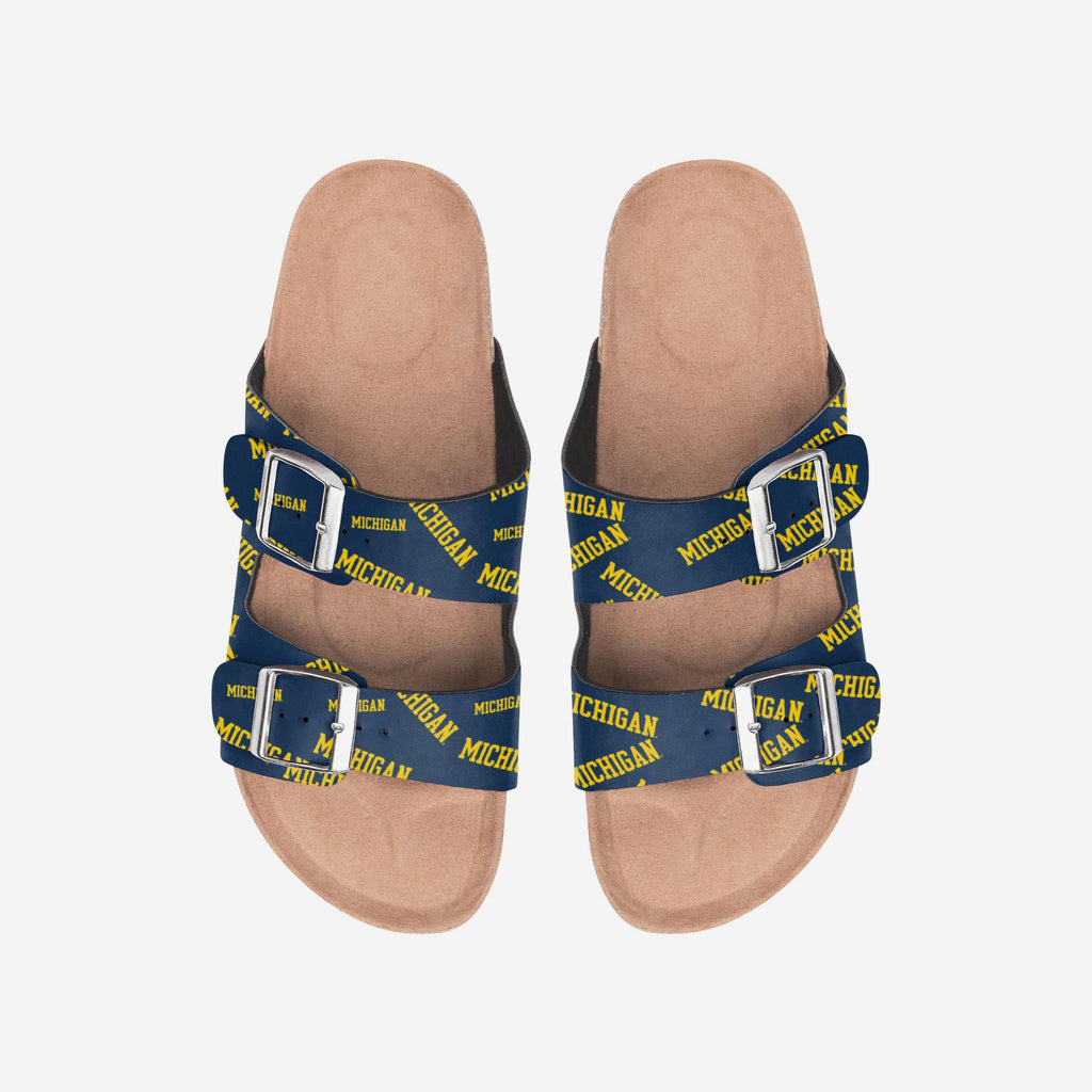 Michigan Wolverines Womens Mini Print Double Buckle Sandal FOCO S - FOCO.com
