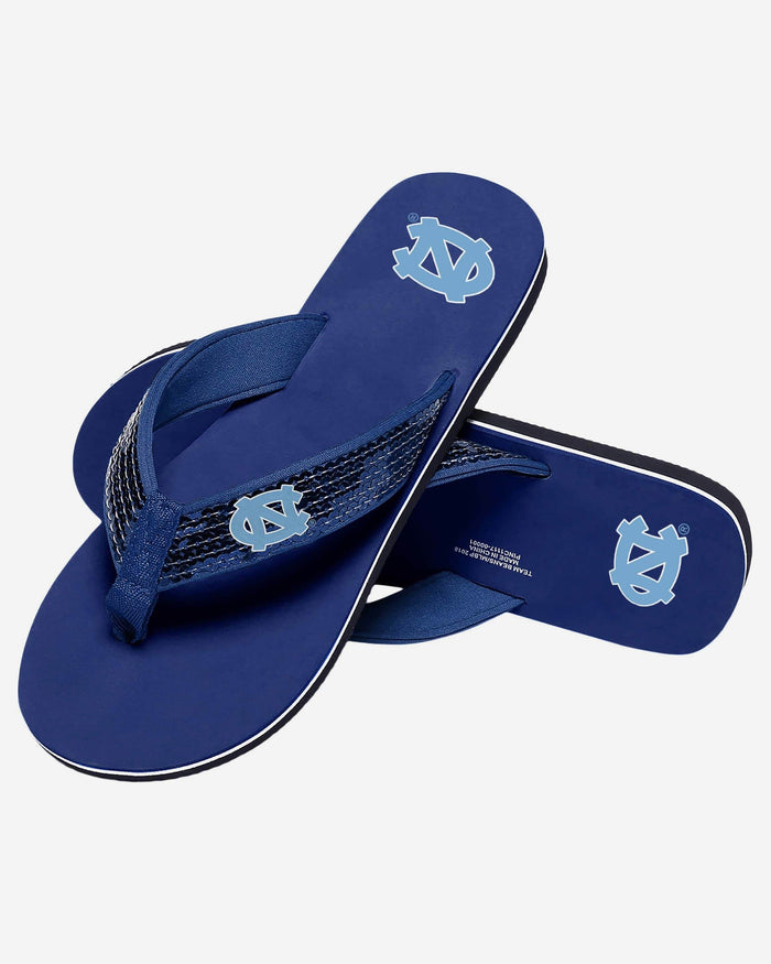 North Carolina Tar Heels Womens Sequin Flip Flop FOCO - FOCO.com