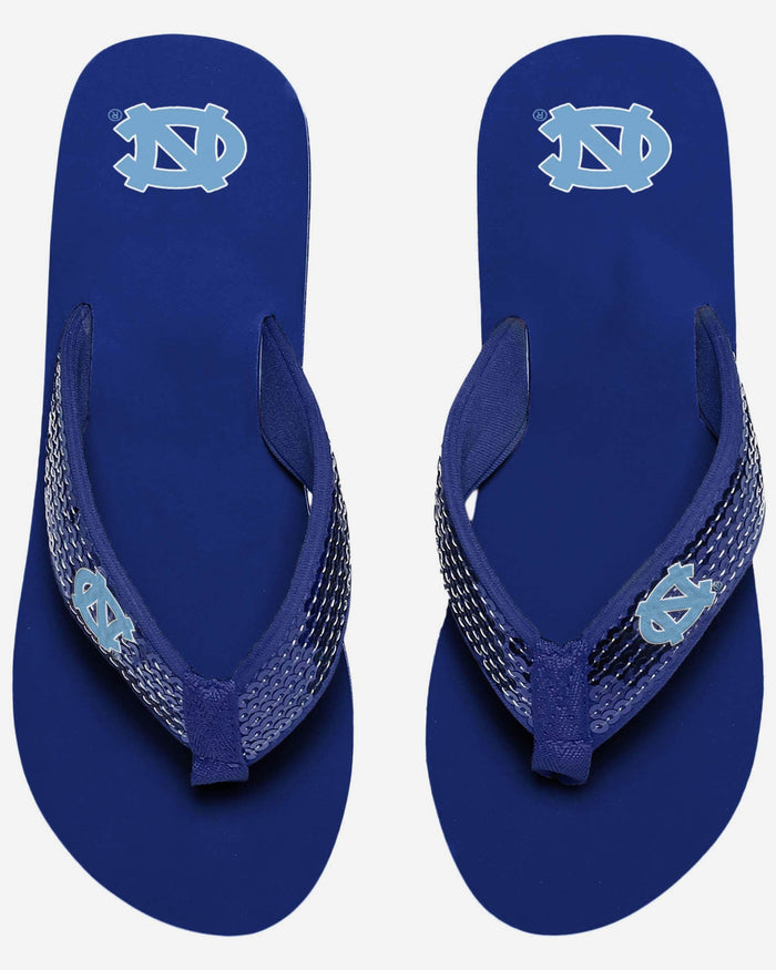North Carolina Tar Heels Womens Sequin Flip Flop FOCO - FOCO.com