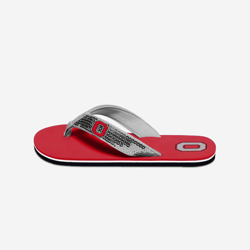 Ohio State Buckeyes Womens Sequin Flip Flop FOCO - FOCO.com