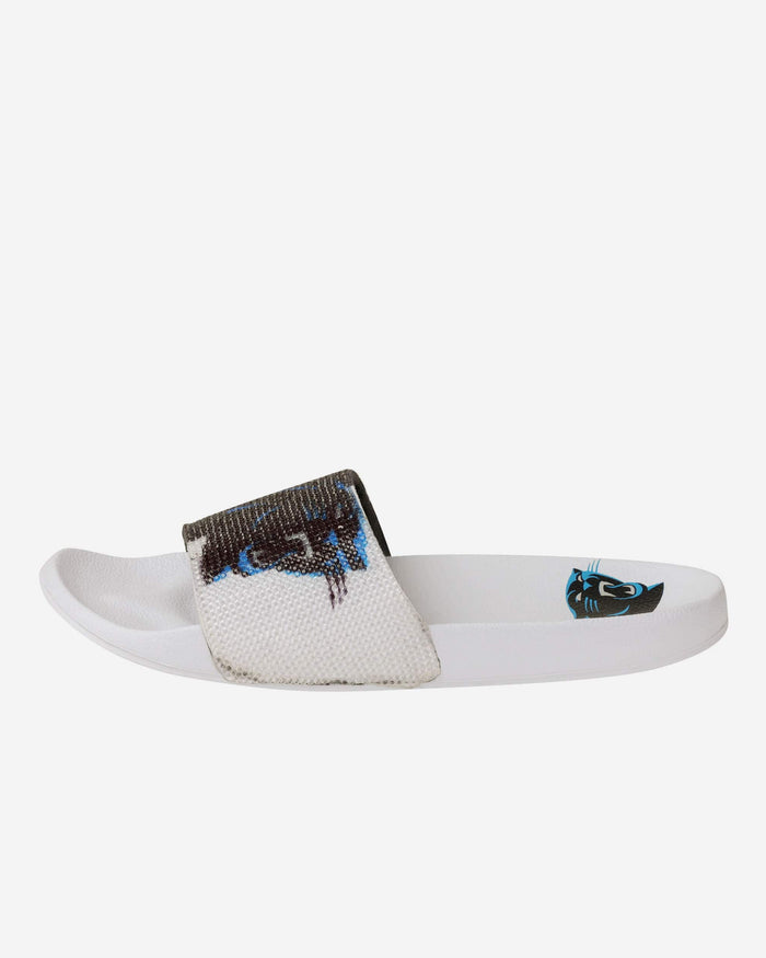 Carolina Panthers Womens Big Logo Shimmer Slide FOCO - FOCO.com