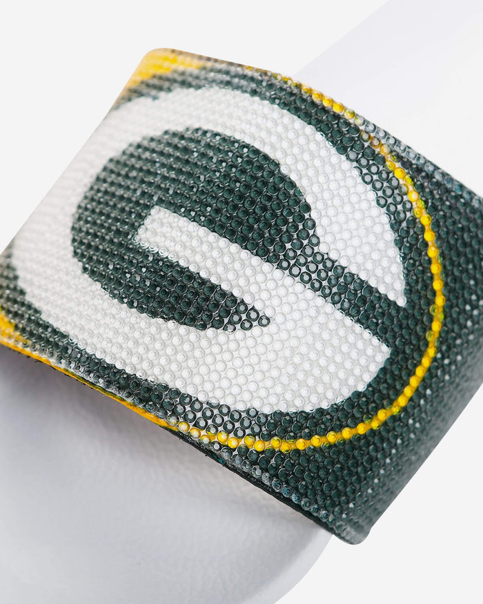 Green Bay Packers Womens Big Logo Shimmer Slide FOCO - FOCO.com