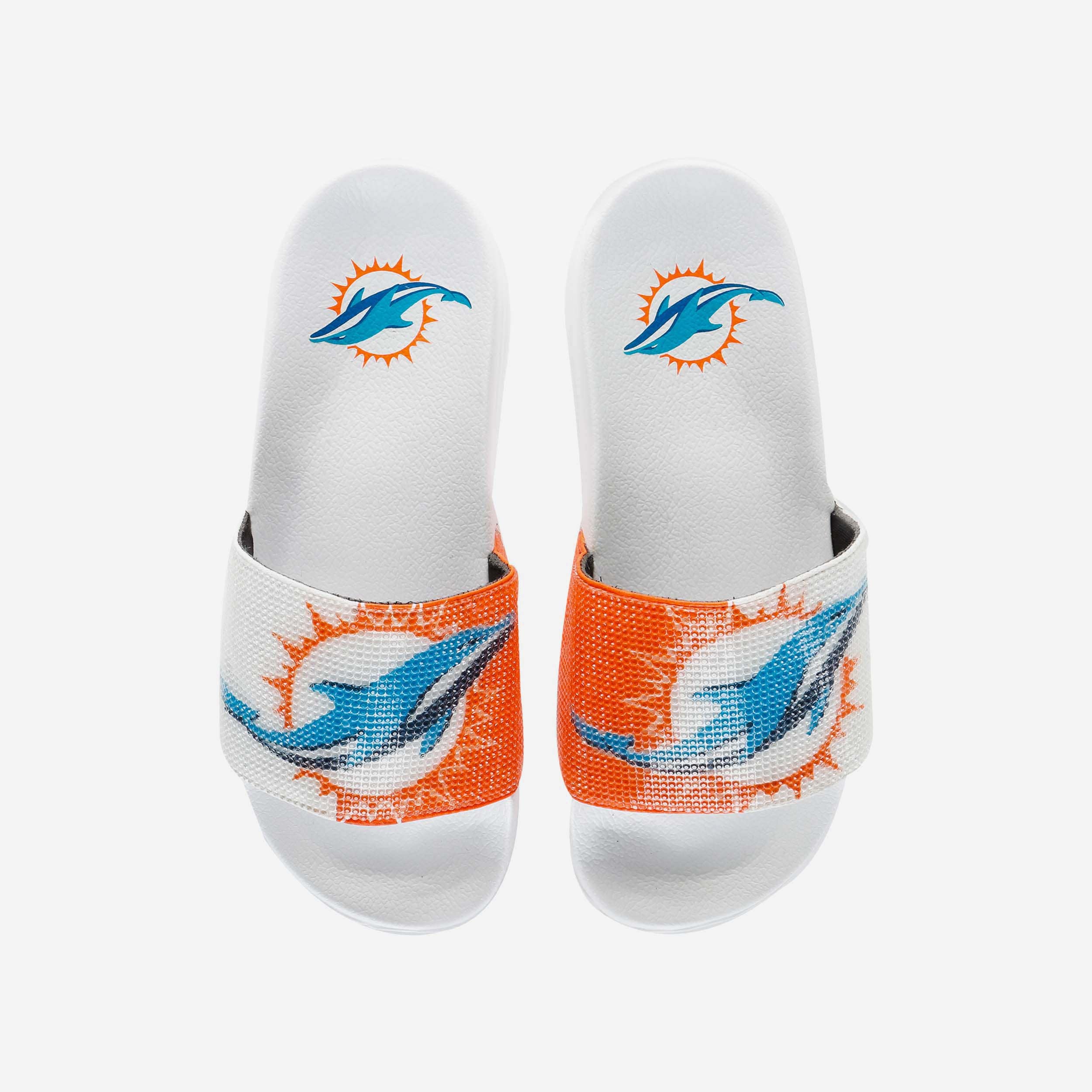 Miami Dolphins FOCO big logo flip-flops - Size Large (10.5). Miami Dolphins Mens Colorblock Water Shoe FOCO main image 4