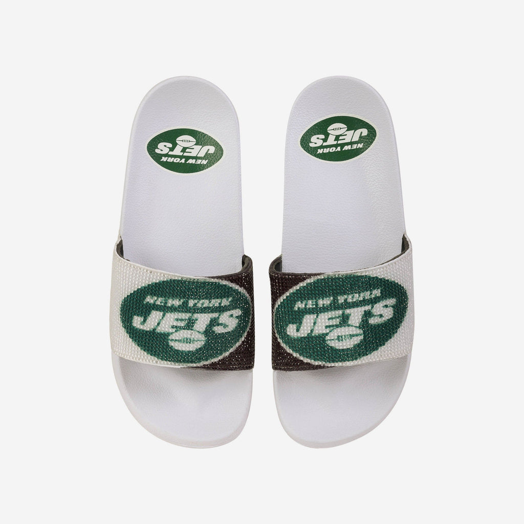 New York Jets Womens Big Logo Shimmer Slide FOCO S - FOCO.com