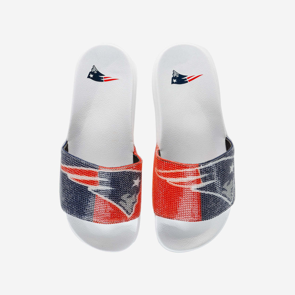 New England Patriots Womens Big Logo Shimmer Slide FOCO S - FOCO.com