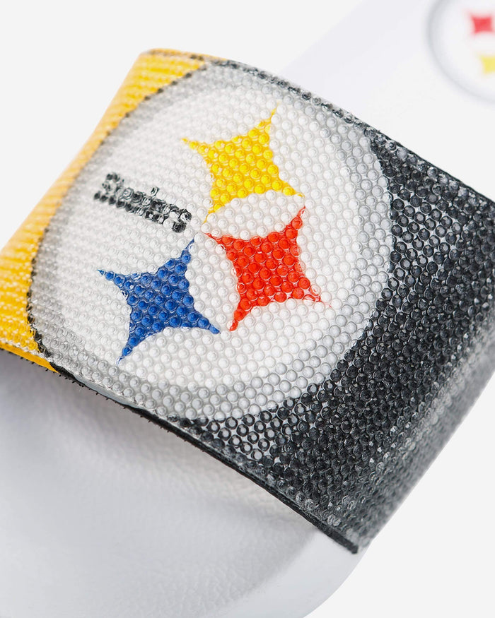 Pittsburgh Steelers Womens Big Logo Shimmer Slide FOCO - FOCO.com