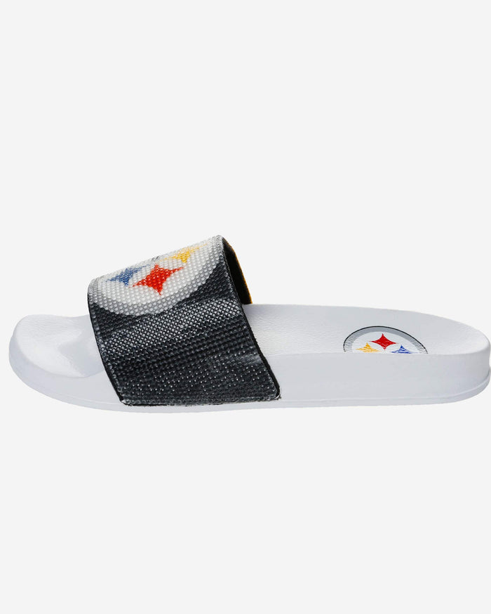 Pittsburgh Steelers Womens Big Logo Shimmer Slide FOCO - FOCO.com