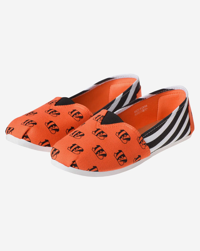 Cincinnati Bengals Womens Stripe Canvas Shoe FOCO - FOCO.com