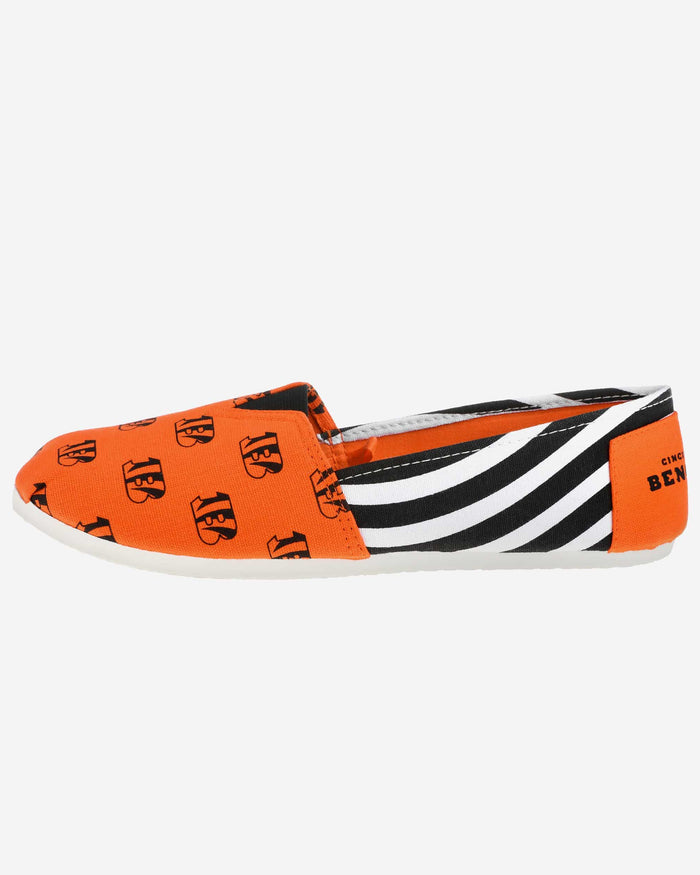 Cincinnati Bengals Womens Stripe Canvas Shoe FOCO - FOCO.com