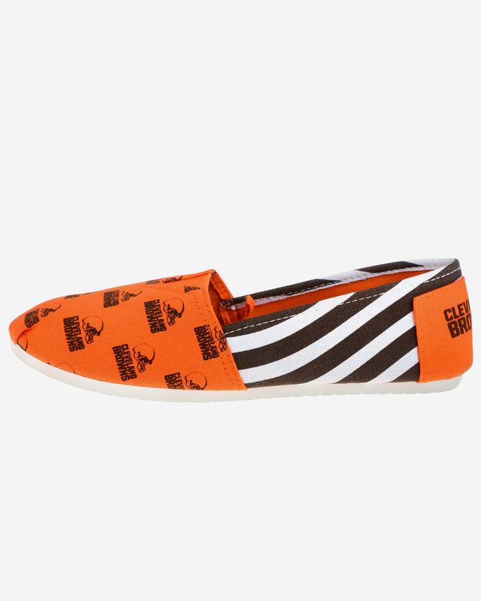 Cleveland Browns Womens Stripe Canvas Shoe FOCO - FOCO.com