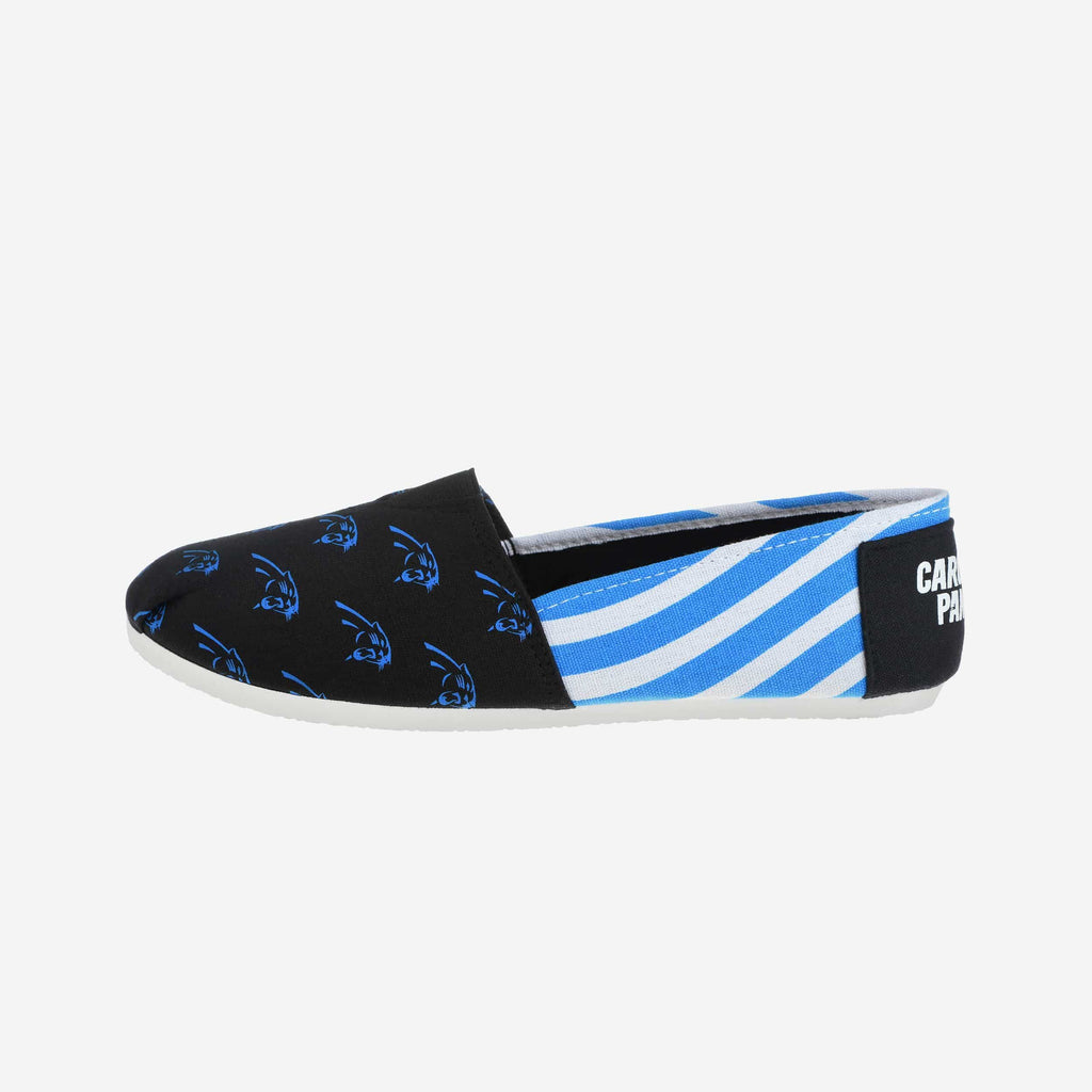 Carolina Panthers Womens Stripe Canvas Shoe FOCO - FOCO.com