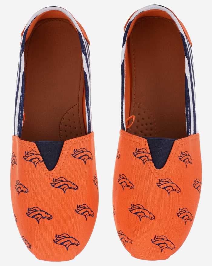 Denver Broncos Womens Stripe Canvas Shoe FOCO - FOCO.com