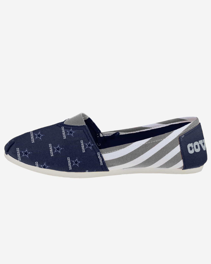 Dallas Cowboys Womens Stripe Canvas Shoe FOCO - FOCO.com