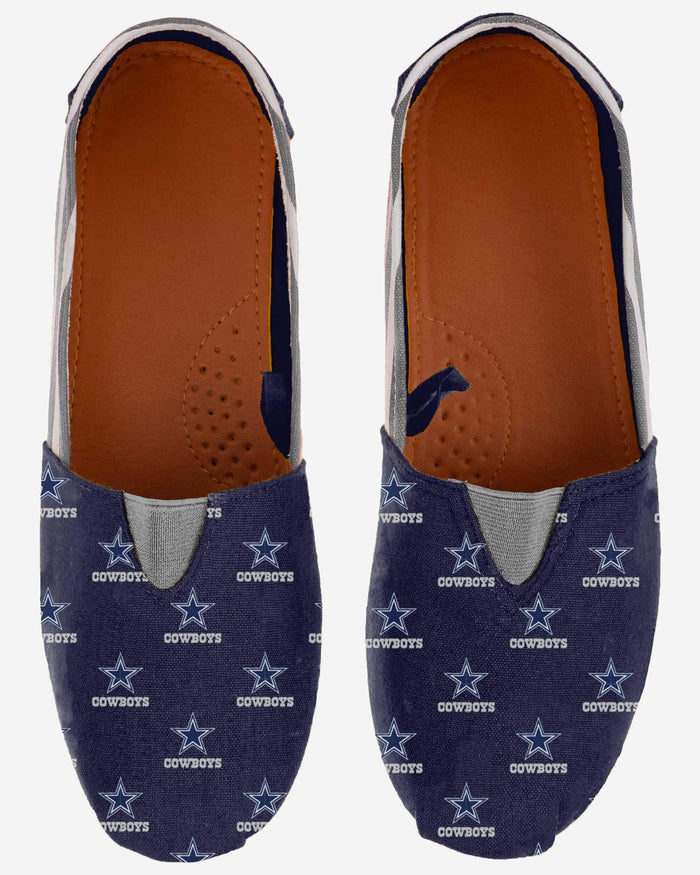 Dallas Cowboys Womens Stripe Canvas Shoe FOCO - FOCO.com