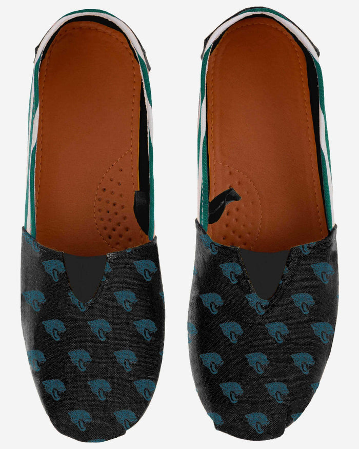 Jacksonville Jaguars Womens Stripe Canvas Shoe FOCO - FOCO.com