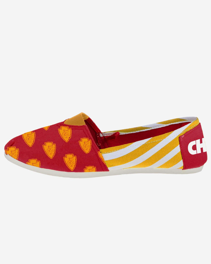 Kansas City Chiefs Womens Stripe Canvas Shoe FOCO - FOCO.com