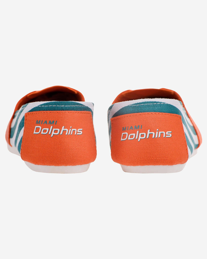 Miami Dolphins Womens Stripe Canvas Shoe FOCO - FOCO.com