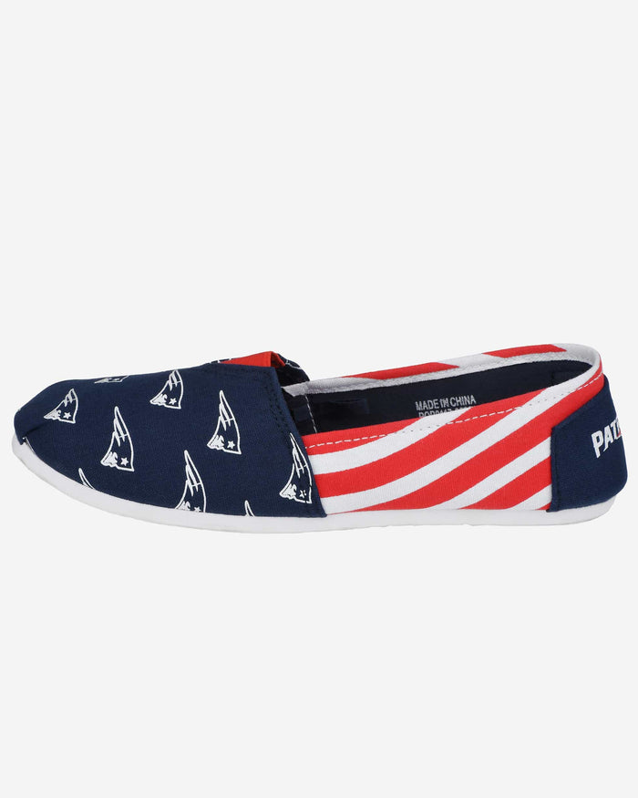 New England Patriots Womens Stripe Canvas Shoe FOCO - FOCO.com