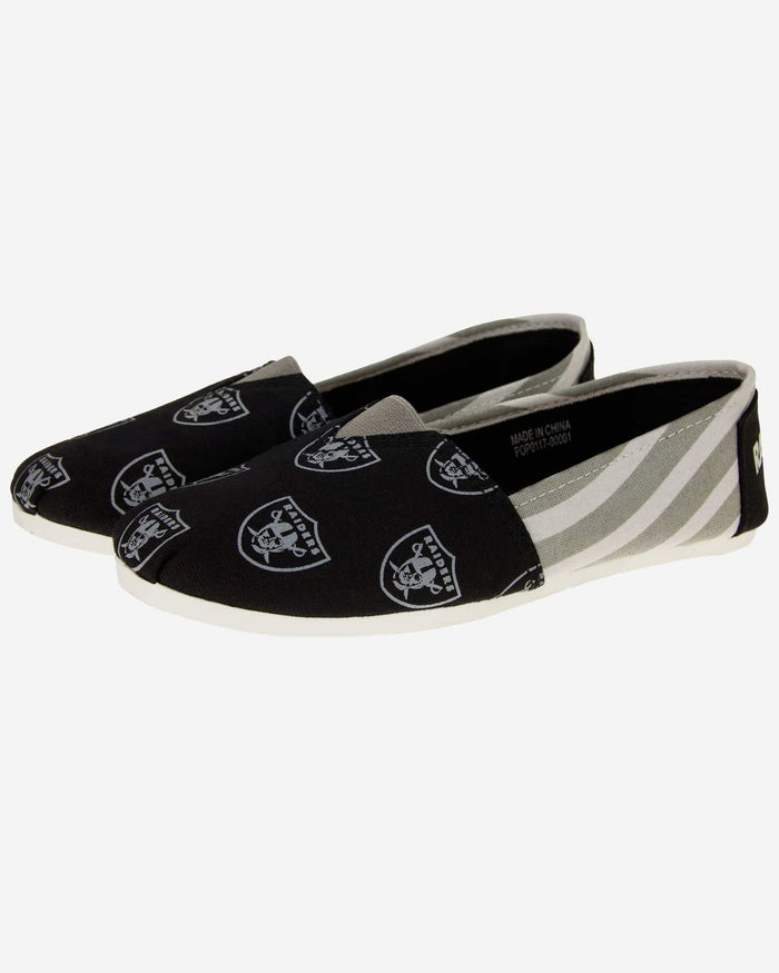Las Vegas Raiders Womens Stripe Canvas Shoe FOCO - FOCO.com