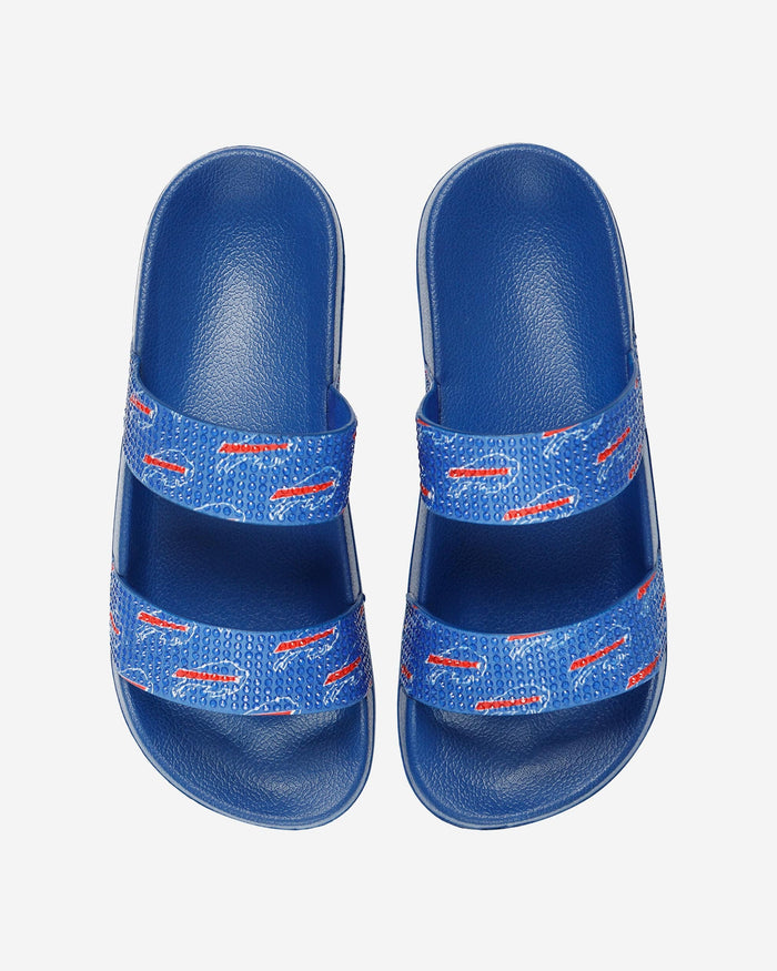 Buffalo Bills Womens Double Strap Shimmer Sandal FOCO S - FOCO.com