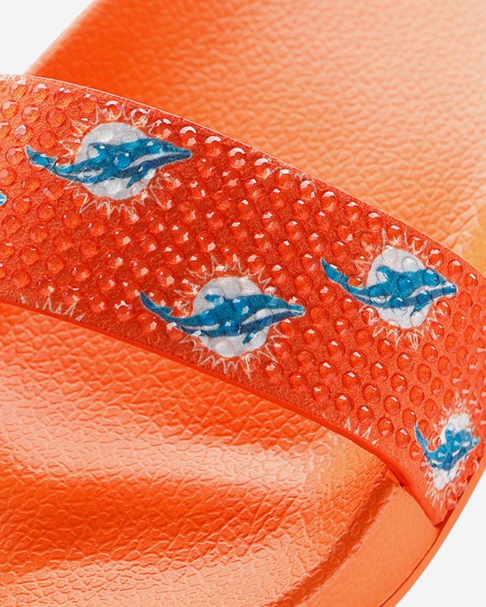 Miami Dolphins Womens Double Strap Shimmer Sandal FOCO - FOCO.com