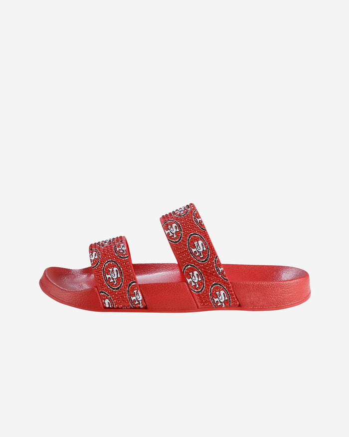 San Francisco 49ers Womens Double Strap Shimmer Sandal FOCO - FOCO.com