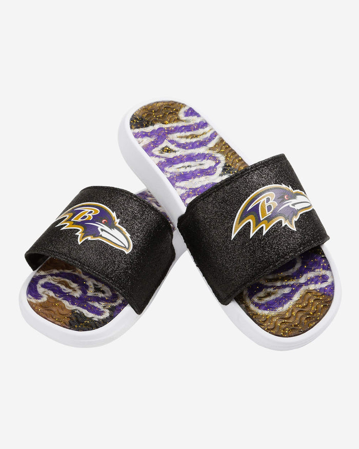 Baltimore Ravens Womens Glitter Gel Slide FOCO - FOCO.com