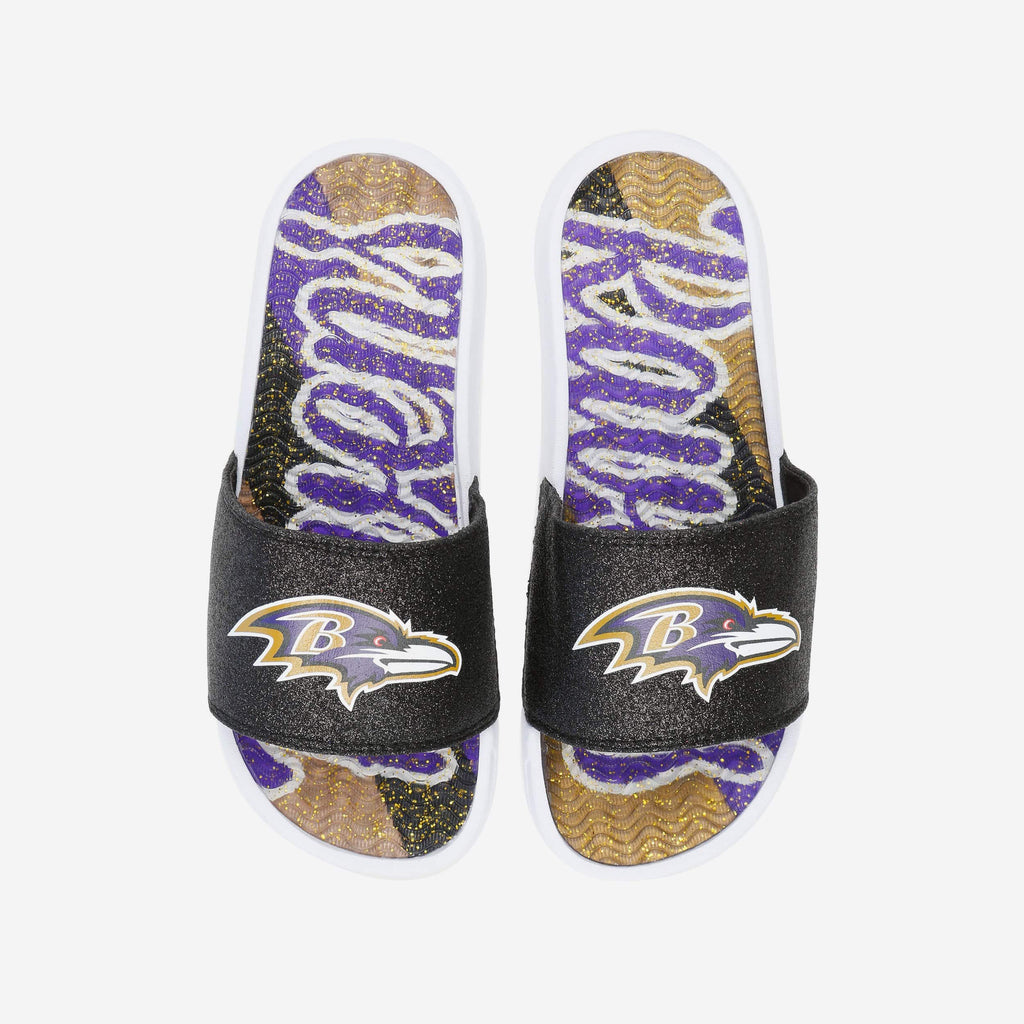 Baltimore Ravens Womens Glitter Gel Slide FOCO S - FOCO.com