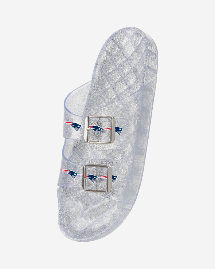 New England Patriots Womens Glitter Double Buckle Sandal FOCO - FOCO.com