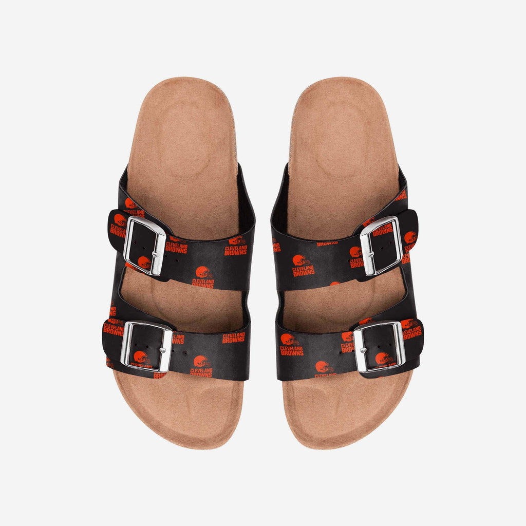 Cleveland Browns Womens Team Logo Double Buckle Sandal FOCO S - FOCO.com