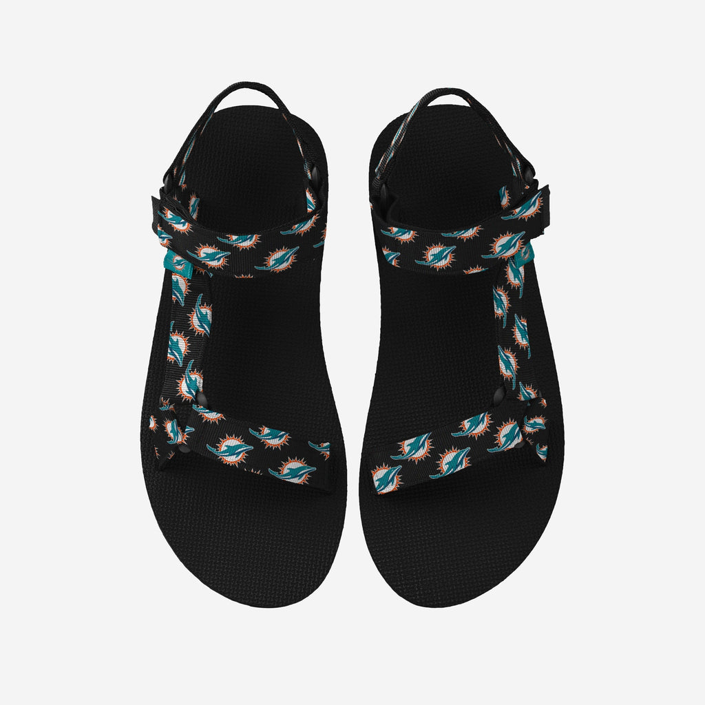 Miami Dolphins Womens Repeat Logo Strap Sandal FOCO S - FOCO.com